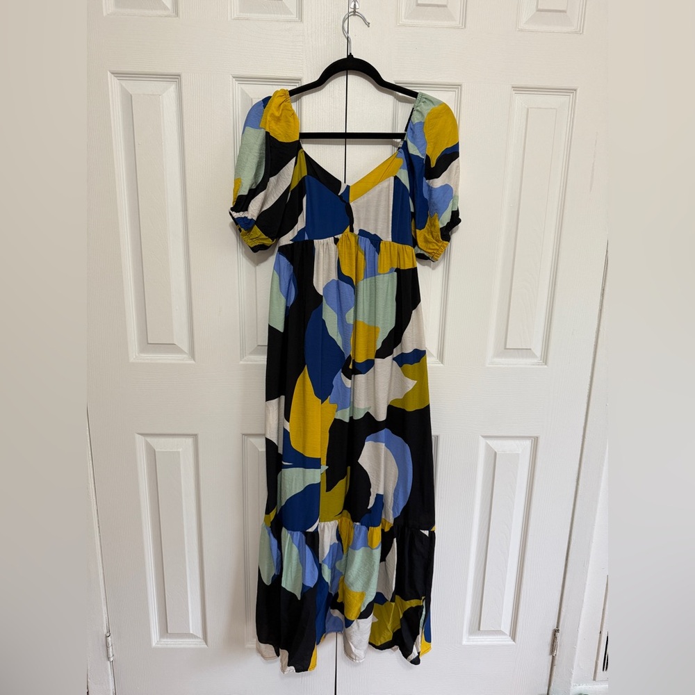 Nine West Multicolor Abstract Maxi Dress